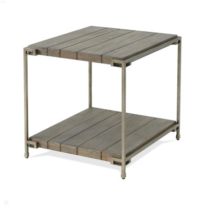 3-Piece Metal Frame Wood Living Room Coffee Table And 2 End Tables Set, Aged Graphite