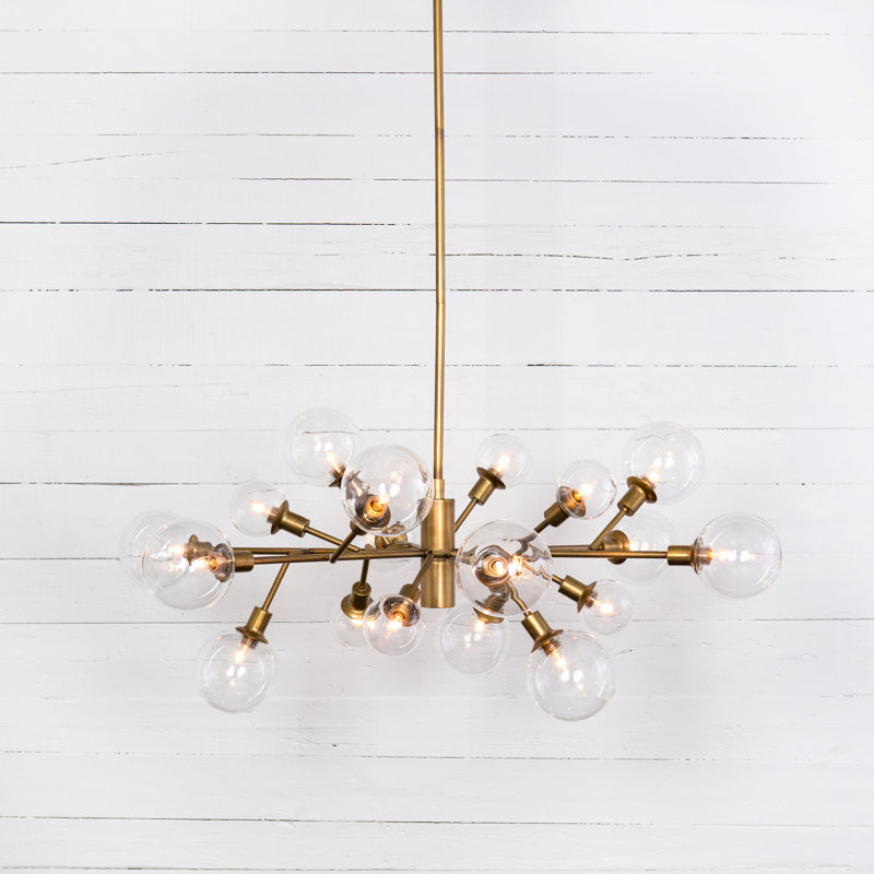 Pellman 18 - Light Chandelier, Matte Brass