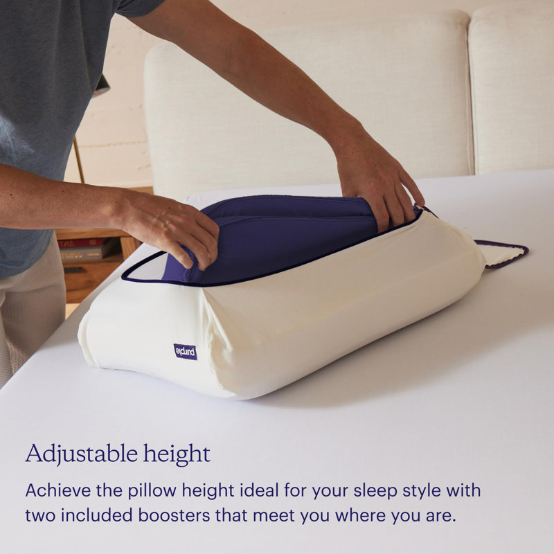 Standard White Memory Foam Cooling Pillow with Polyester Cover