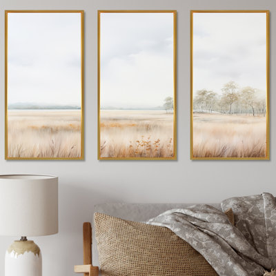 «Meadow Scenery Minimalisme», ensemble d'art mural prairie