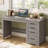 Farmhouse 49” Executive Desk With File Drawer, 4 Drawers Reversible Computer Desk-1615640627