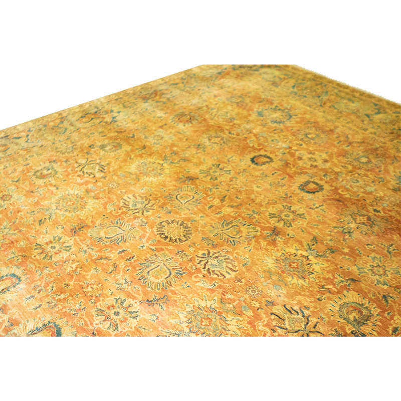 High-Quality Hand-Knotted Rust And Blue Area Rug