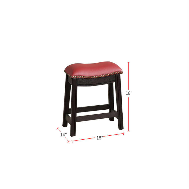 Tabouret en tissu d'ameublement en polyuréthane bourgogne, ensemble de 2