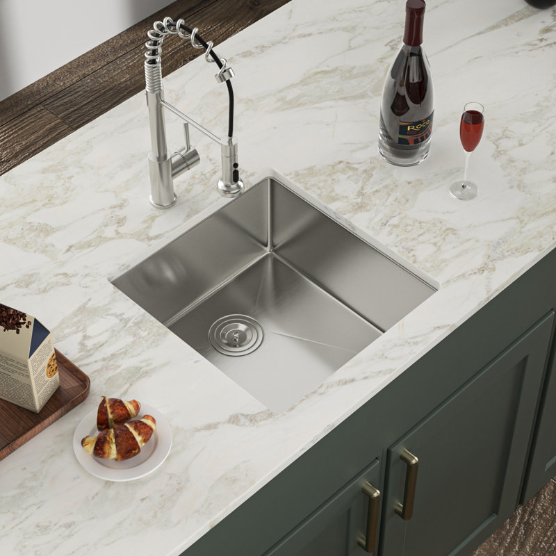 17" L x 19" W Undermount Bar Sink Bar Prep Sink 16 Gauge Stainless Steel Single Bowl Kitchen Sink