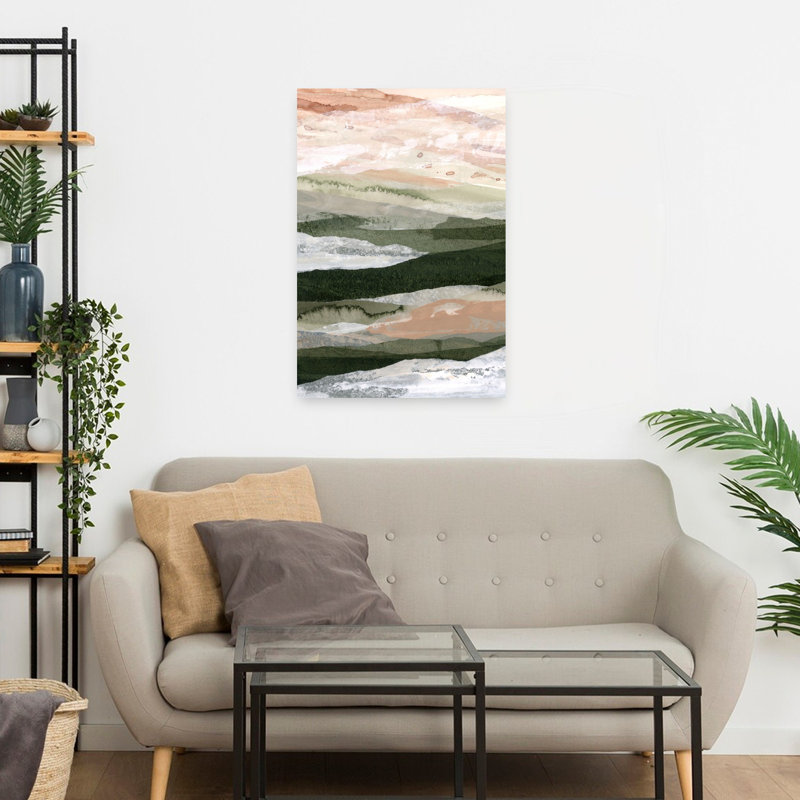 Art contemporain contemporain, paysage forestier abstrait, H 24 po x l 16 po