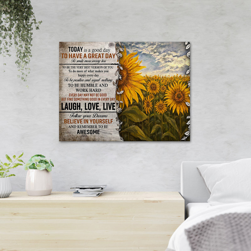 «Sunflowers Field», impression sur toile tendue, H 16 po x l 20 po x P 2 po