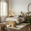 Base de lit tapissier avec tête de lit à oreilles Deeb