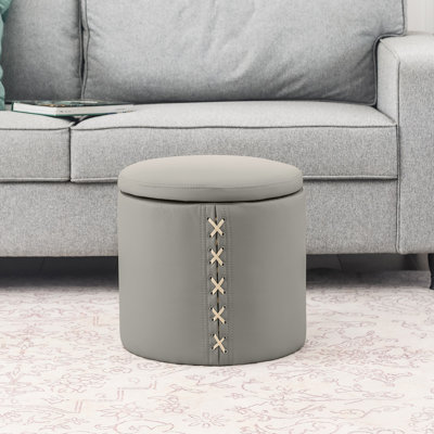 Repose-pieds rond en cuir Pu