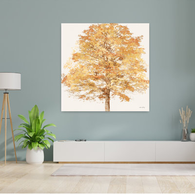 Contemporary Golden Foliage With Tree Gold Leaves Art