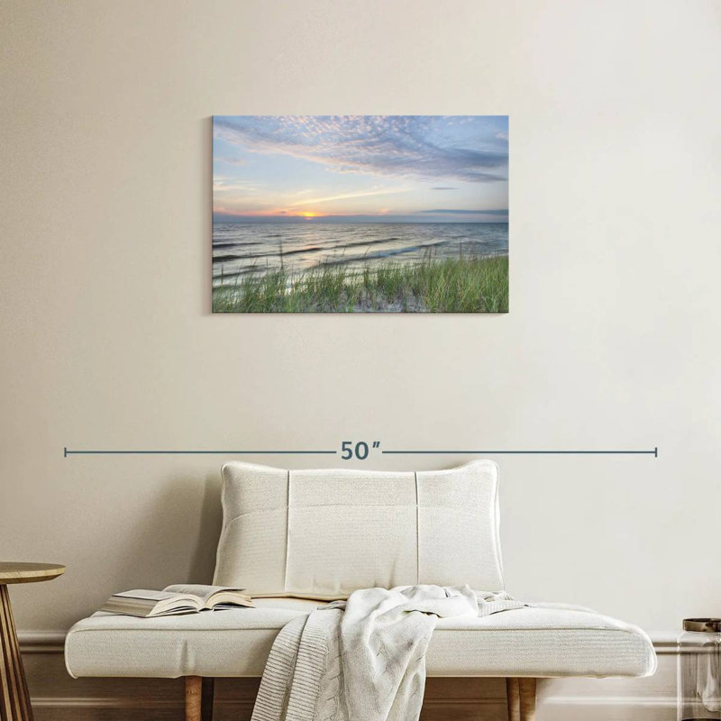 Coucher de soleil sur toile, H 20 po x l 30 po x P 1,25 po
