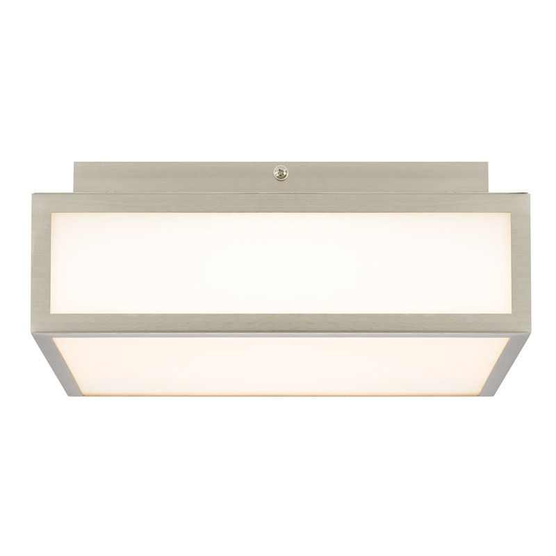 Luminaire encastré DEL intelligent de 10 pouces en nickel brossé, 1120 lumens, 24 W, 3 réglages de température de couleur (3000 K/4000 K/5000 K), gradable, diffuseur en verre blanc dépoli, installation intérieure.