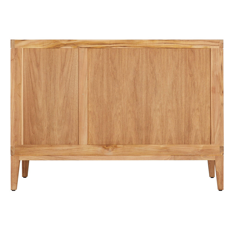 48" Aliso Single Bathroom Vanity Set with Oval Undermount Sink, Arctic White Quartz, 8" Widespread, Natural Teak