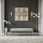 Banc d'appoint en velours rose - gris