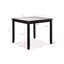 Table de bout moderne de 5 pièces avec table carrée et chaises rembourrées à finition bicolore brun foncé pour les repas à la maison avec sièges en bois crème +