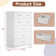 Wooden 7-Drawer Storage Cabinet With Built-In Outlet Durable Organizer For Bedroom, Living Room And Office