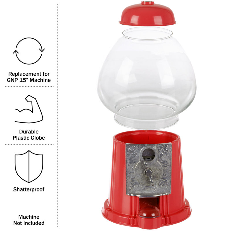 15in Shatterproof Plastic Bowl to Replace Broken Globe in Gumball Machine