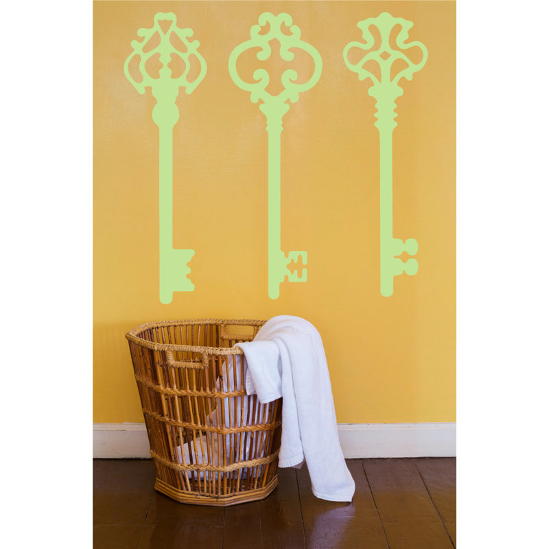 Décalcomanie murale clés squelettes, H 45 po x l 46 po x P 0,01 po, Tarte à la lime