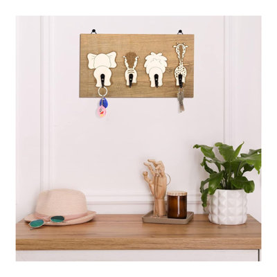 Safari Animal Wooden Wall Hooks Set