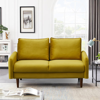 Genghis 58.3" Velvet Rolled Arm Loveseat 