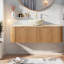 Meuble-lavabo et lavabo modernes peu encombrants, lavabo en céramique durable et pierre frittée