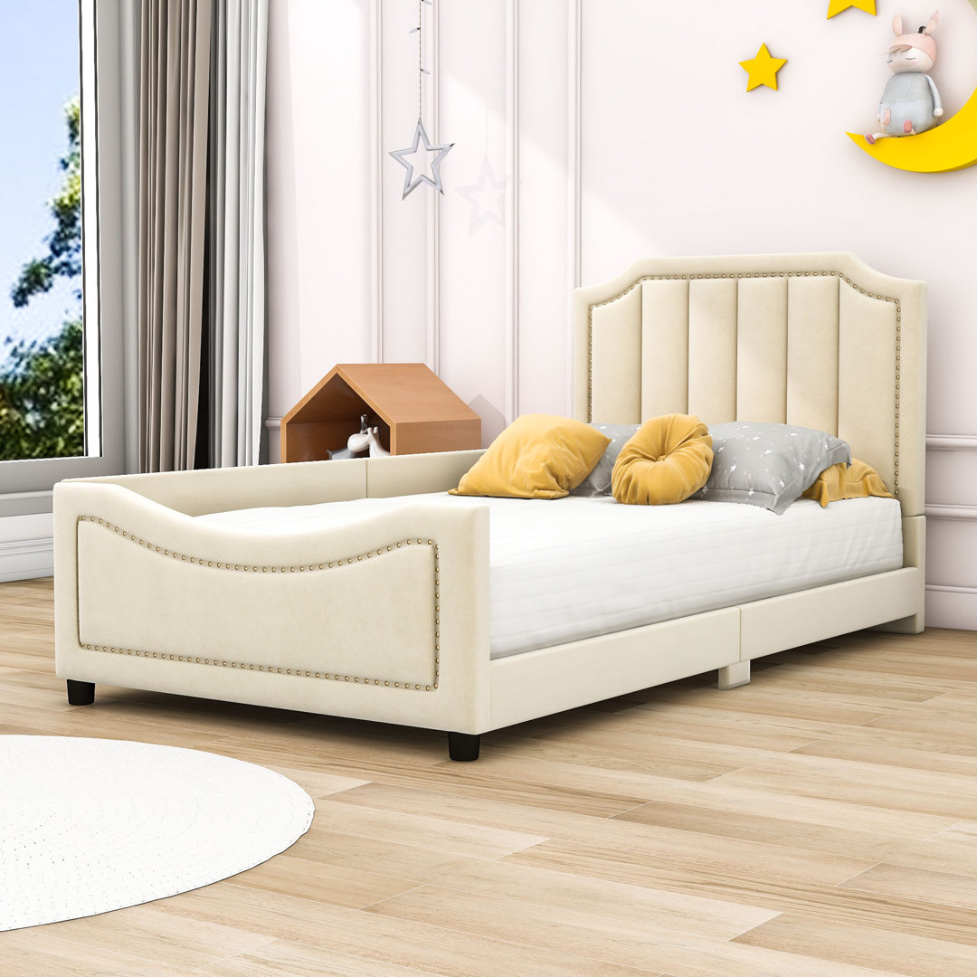 Twin Upholstered Daybed with Headboard Red Barrel Studio® 