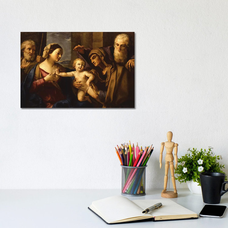 The Holy Family by Elisabetta Sirani - Wrapped Canvas Painting