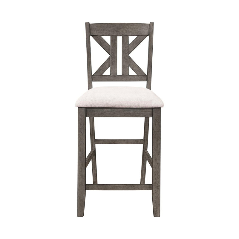 Tabouret de bar à hauteur de comptoir avec coussin Barn (2) - Chaises de style rustique chic de 2, aspect