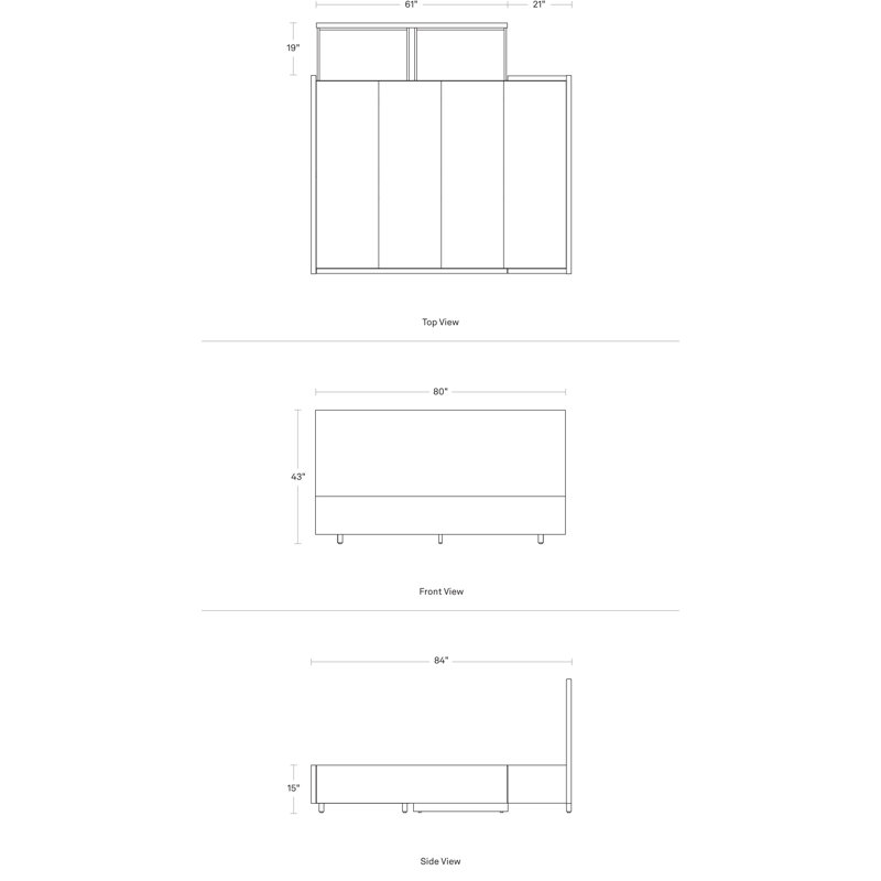 Homecoming Solid Wood Storage Bed, King, White Oak