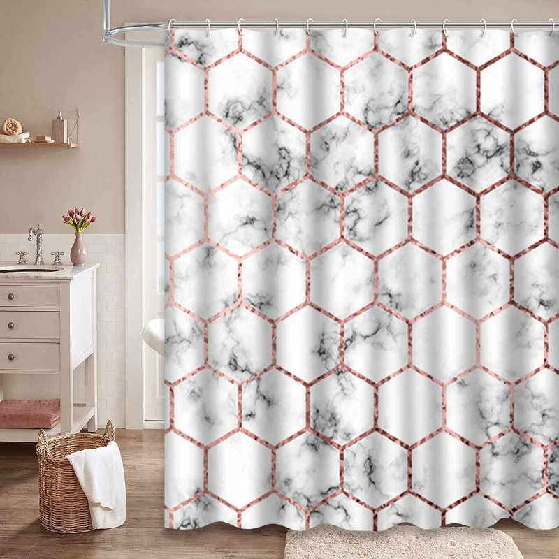 Rideau de douche Marble Rose, L 72 po x l 84 po