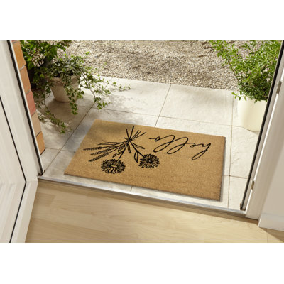 Hello & Flowers Door Mat