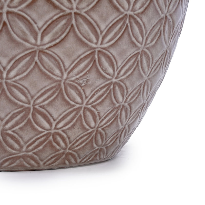 Modern Ceramic Planter Durable Glossy Antique Yellow For Patio And Indoors