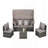 5 Pieces Outdoor Patio Wicker Daybed Furniture Set with Retractable Canopy, Storable Side Table, and Soft Cushions for Relaxing in Your Backyard or Porch-1988653775