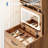 3 in 1 Vanity Desk with 3 Color LED, Compact Makeup Vanity Set with 2 AC Outlets & USB, Dressing Table with Drawers & Acrylic Doors, Nightstand Vanity Mirror, Jewelry Box, Hidden Chair, Walnut-1261657528