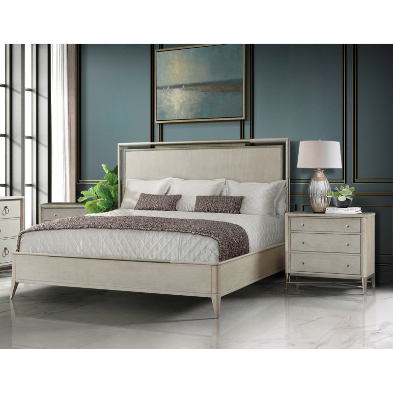 Cathie Solid Wood Piece Bedroom Set, King, 3 Pcs: Bed, 2 Nightstands