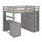 Full Size Loft Bed With Drawers,Desk And Wardrobe-872577853