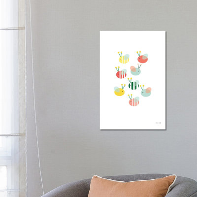Bumblebee Friends by Ann Kelle - Wrapped Canvas Print