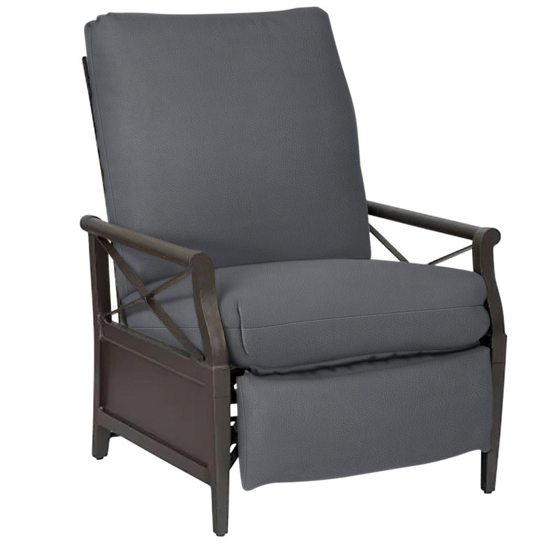 Chaise de patio avec coussins Andover, Toile Sunbrella® mouchetée, Brun châtaigne