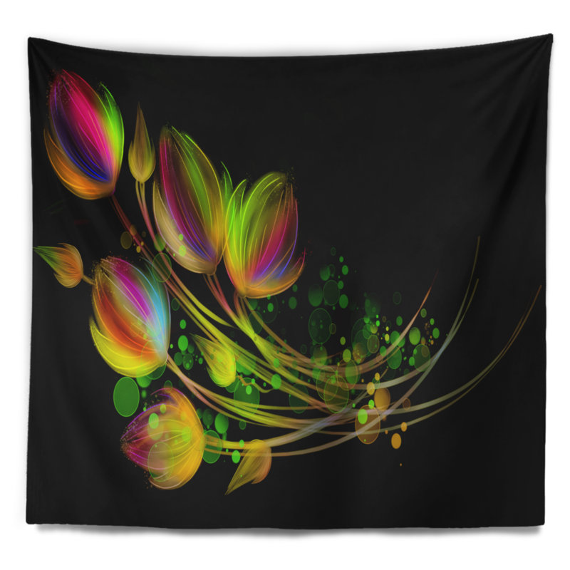 Tapisserie bouquet lumineux floral, H 32 po x l 39 po