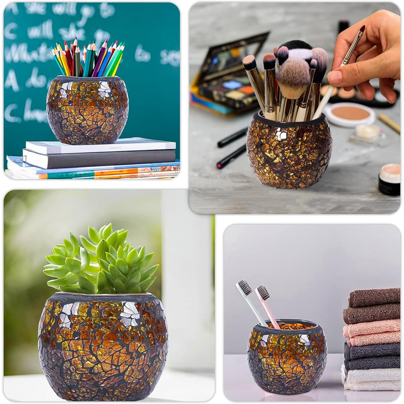 Porte-bougie en verre Amber