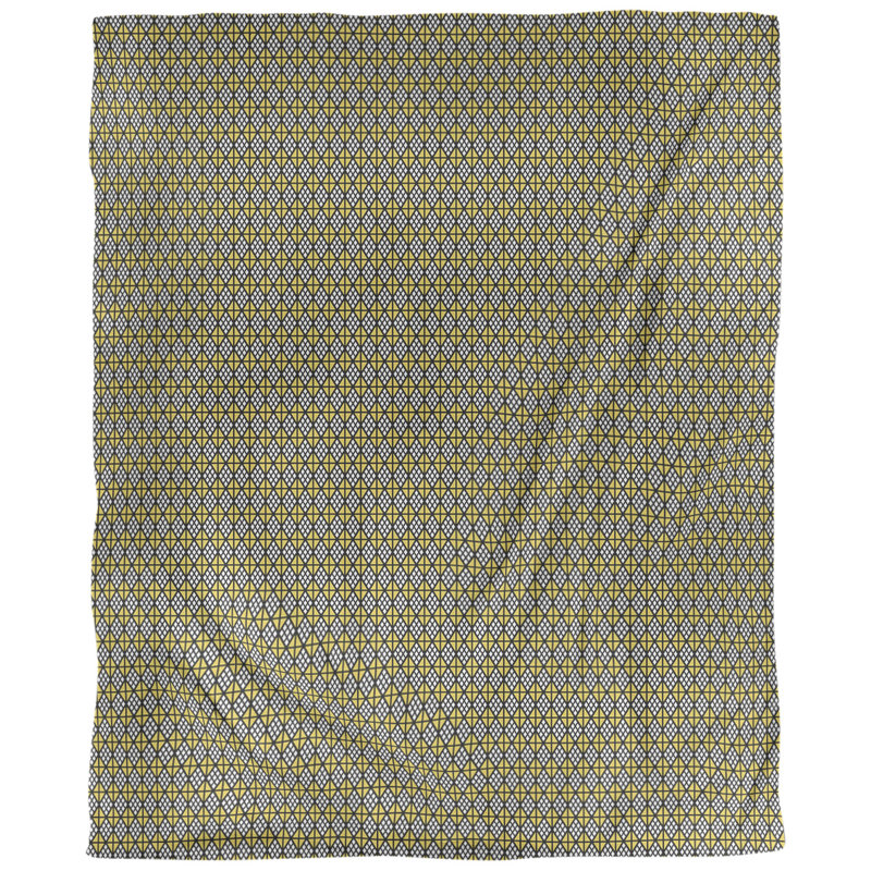 Tissu diamants, Jaune, L 58 po x l 36 po, Faux lin