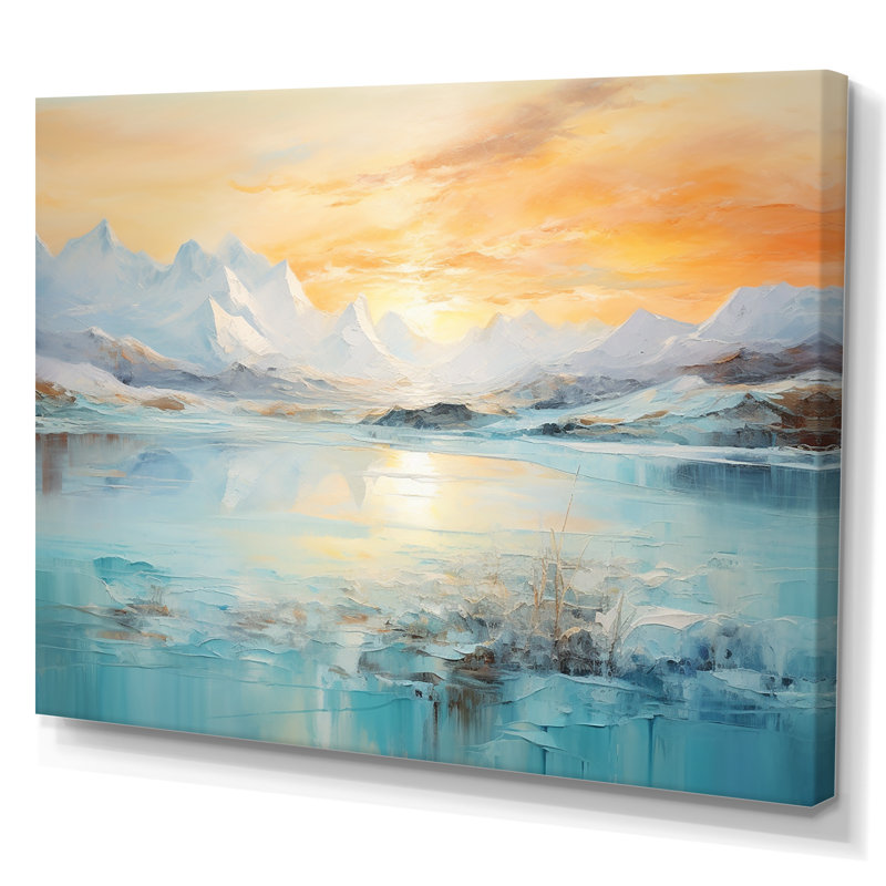 Lever de soleil sur un glacier en Alaska, Toile tendue, H 24 po x l 32 po x P 1 po