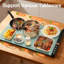 Tapis chauffant pour les aliments - Tapis chauffant pleine surface à chauffage rapide, enroulable et portable avec 6 réglages de température et minuterie réglable de 1 à 4 heures, tapis chauffant en silicone pour buffet de fête (vert grisâtre)