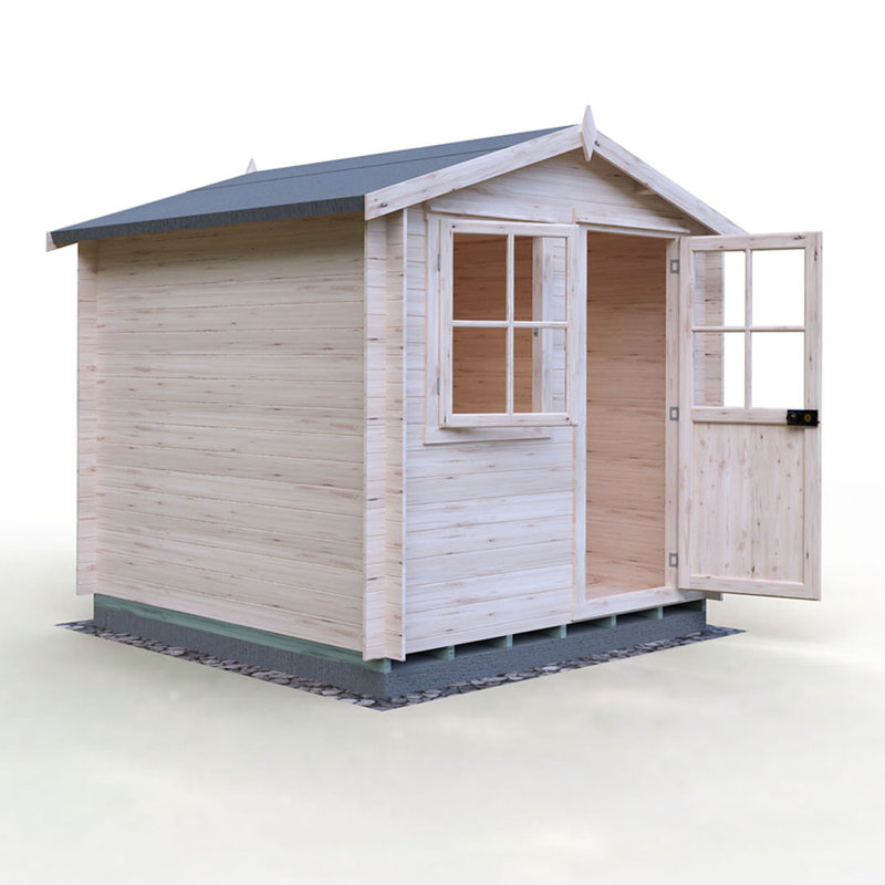 Piagge 8 x 8 Ft. Tongue & Groove 19mm Log Cabin, No