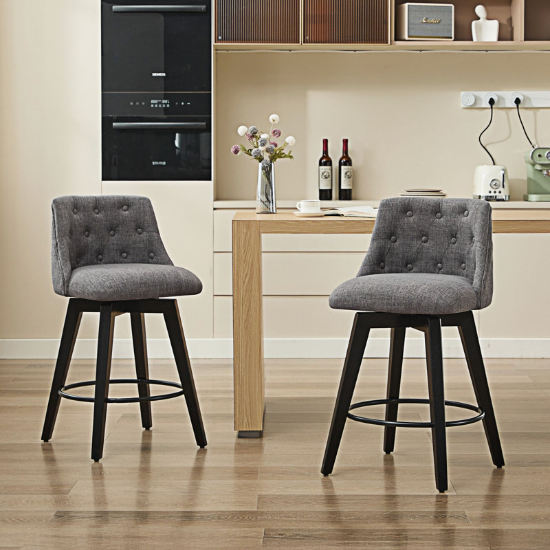 Ensemble de 2 tabourets de bar pivotants, Dark Grey