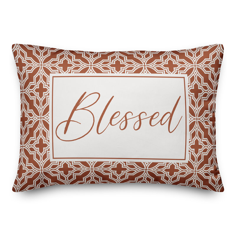 Housse de coussin rectangulaire d'extérieur Blfo Quatrefoils, Orange
