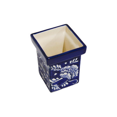Home&Manor Mini Ceramic Vase Blue/White