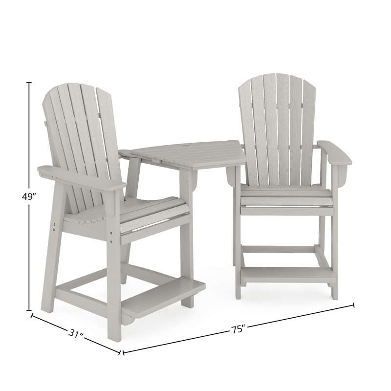 Banc d'extérieur Eberle Ocean View, Gris héron