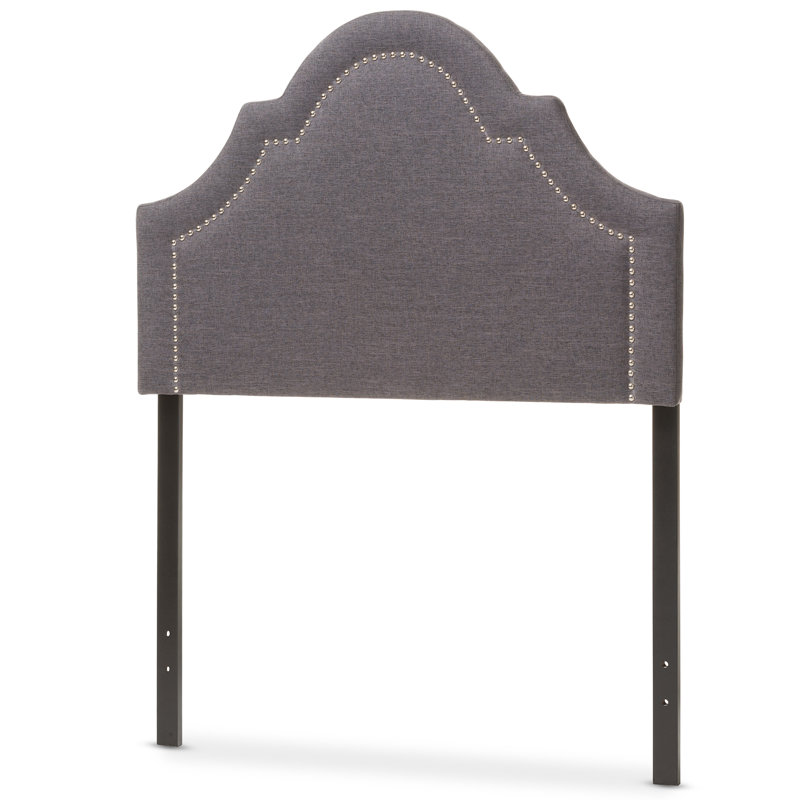Tête de lit simple tapissier en bois massif Michelly, Gris foncé