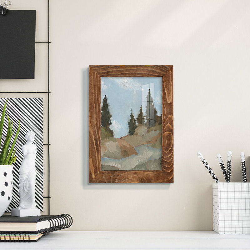 West Fourche Trail II sur papier, H 7 po x l 5 po x P 1 po, Noyer