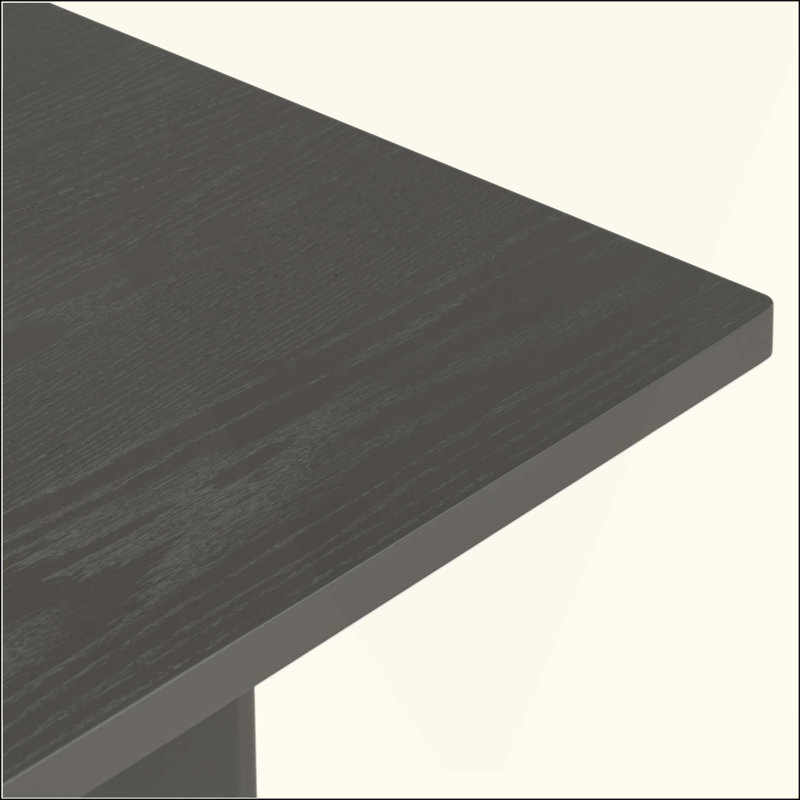Table de salle à manger en bois de ferme, table de salle à manger rectangulaire avec pieds découpés, Gris